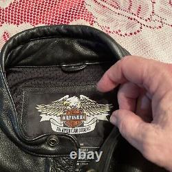 Harley Davidson Men CLASSIC CRUISER Leather Motorcycle Jacket/Size L 98114-D6vm