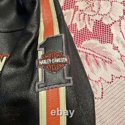 Harley Davidson Men CLASSIC CRUISER Leather Motorcycle Jacket/Size L 98114-D6vm