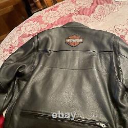 Harley Davidson Men CLASSIC CRUISER Leather Motorcycle Jacket/Size L 98114-D6vm