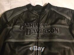 Harley Davidson Men Classic Cruiser Black Leather Jacket 3XL