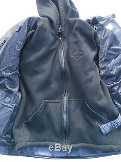 Harley Davidson Men ELEMENTAL 360 Reflective Skull Leather Jacket 3-N-1 Large