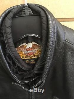 Harley Davidson Men FXRG Waterproof Pocket System Leather Jacket Size XL