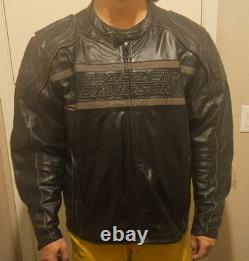 Harley Davidson Men LUMINATOR 360 Leather Jacket Reflective 3XL Armored