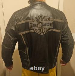 Harley Davidson Men LUMINATOR 360 Leather Jacket Reflective 3XL Armored