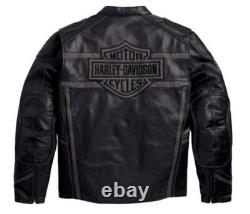 Harley Davidson Men LUMINATOR 360 Leather Jacket Reflective 3XL Armored