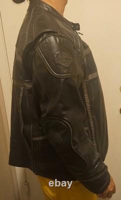 Harley Davidson Men LUMINATOR 360 Leather Jacket Reflective 3XL Armored
