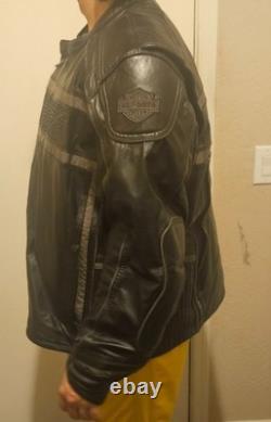 Harley Davidson Men LUMINATOR 360 Leather Jacket Reflective 3XL Armored