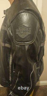 Harley Davidson Men LUMINATOR 360 Leather Jacket Reflective 3XL Armored