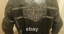 Harley Davidson Men LUMINATOR 360 Leather Jacket Reflective 3XL Armored