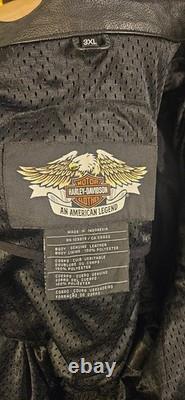 Harley Davidson Men LUMINATOR 360 Leather Jacket Reflective 3XL Armored