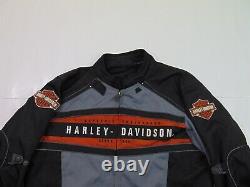 Harley Davidson Men L Riding Jacket Motorcycle Biker Mesh Gray Logo NO Armor