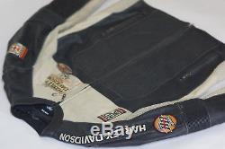 Harley Davidson Men REGULATOR Perforated Off-white Leather Jacket 2XL 97168-13VM