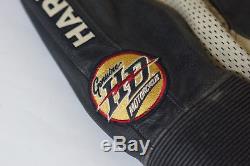 Harley Davidson Men REGULATOR Perforated Off-white Leather Jacket 2XL 97168-13VM