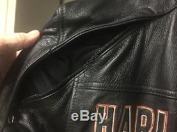 Harley Davidson Men ROADWAY Black Leather Jacket Bar & Shield XL 98015-10VM