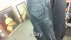 Harley Davidson Men Reflective Willie G Skull Black Leather Jacket 98099-07VL LG