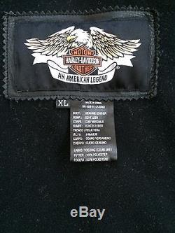 Harley Davidson Men Reflective Willie G Skull Black Leather Jacket 98099-07VL XL