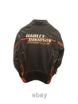 Harley Davidson Men Screamin Eagle Leather Jacket L Raceway Screaming 98226-06VM