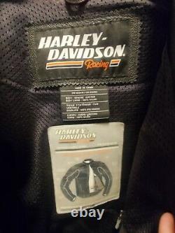 Harley Davidson Men Screamin Eagle Leather Jacket L Raceway Screaming 98226-06VM