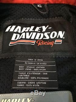 Harley Davidson Men Screamin Eagle Leather Jacket XL Raceway Screaming RARE