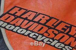 Harley Davidson Men Speed Black Orange Leather Jacket Racing 2XL Rare 98144-03VM