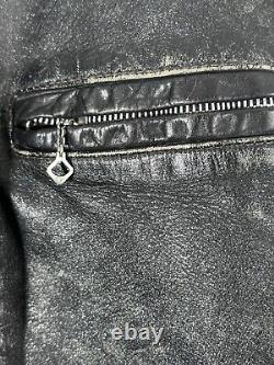 Harley Davidson Men Vintage 60's Sportster Cafe Racer Black Leather Jacket 38 M