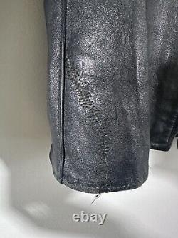 Harley Davidson Men Vintage 60's Sportster Cafe Racer Black Leather Jacket 38 M