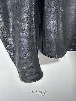 Harley Davidson Men Vintage 60's Sportster Cafe Racer Black Leather Jacket 38 M