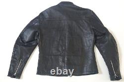 Harley Davidson Men Vintage 60's Sportster Cafe Racer Black Leather Jacket 44 L