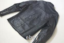 Harley Davidson Men Vintage 60's Sportster Cafe Racer Black Leather Jacket 44 L