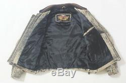 Harley Davidson Men Vintage 90's PANHEAD Convertible Black Leather Jacket Vest M
