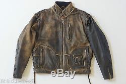 Harley Davidson Men Vintage 90's PANHEAD Convertible Brown Leather Jacket Vest L