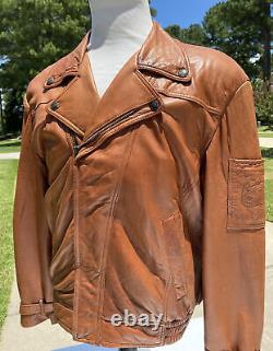 Harley Davidson Men Vintage Brown Leather Jacket Large Taking It To The Streets