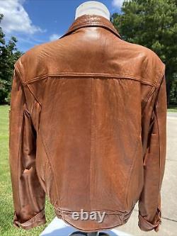 Harley Davidson Men Vintage Brown Leather Jacket Large Taking It To The Streets