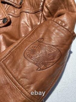 Harley Davidson Men Vintage Brown Leather Jacket Large Taking It To The Streets