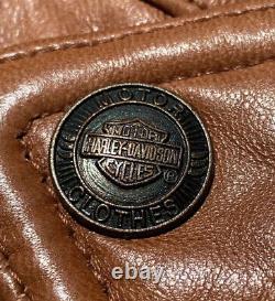 Harley Davidson Men Vintage Brown Leather Jacket Large Taking It To The Streets