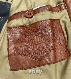 Harley Davidson Men Vintage Brown Leather Jacket Large Taking It To The Streets