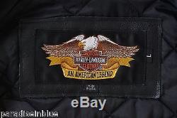 Harley Davidson Men Vintage USA Made Cruiser Bomber Leather Jacket Emboss B&S L