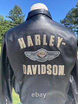 Harley-Davidson Men's 100th Anniversary Leather Jacket Medium USA Made MINT