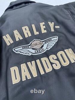 Harley-Davidson Men's 100th Anniversary Leather Jacket Medium USA Made MINT