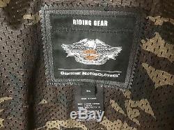 Harley Davidson Men's 2XL Camo & Black Vented Leather Jacket in Great Condition
