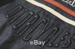 Harley Davidson Men's Amstrong Black Orange Classic Leather Jacket XL 97000-08VM