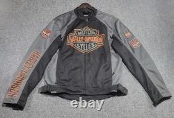 Harley-Davidson Men's Bar & Shield Logo Mesh Riding Jacket Black/Grey Sz Medium