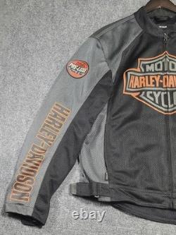 Harley-Davidson Men's Bar & Shield Logo Mesh Riding Jacket Black/Grey Sz Medium