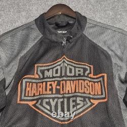 Harley-Davidson Men's Bar & Shield Logo Mesh Riding Jacket Black/Grey Sz Medium
