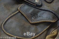 Harley Davidson Men's Billings Distressed Brown Leather Jacket Winged HD Logo XL