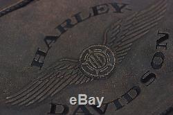 Harley Davidson Men's Billings Distressed Brown Leather Jacket XL