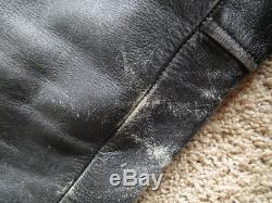 Harley Davidson Men's Black Distressed Leather Vintage Jacket Large