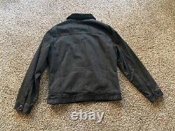Harley Davidson Men's Black label Sherpa black denim jacket size Large slim fit