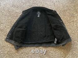 Harley Davidson Men's Black label Sherpa black denim jacket size Large slim fit