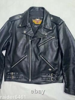 Harley Davidson Men's Blk Leather Jacket Basic Skins USA Made Large 95100-97VM